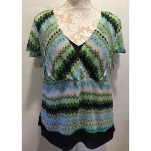 Lane Bryant Geometric Flowy Top Size 14 / 16